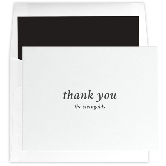 Simple Thank You Folded Note Cards - Letterpress